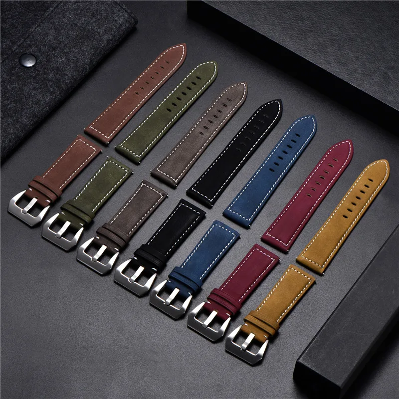 Watchband 24mm-Strap 18mm 20mm Vintage Women 22mm Luxury Brand 7-Colors Matte