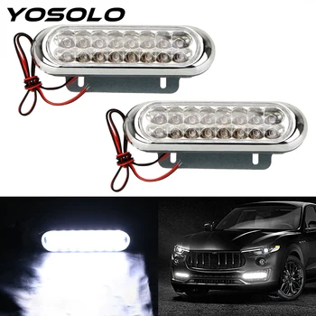 

2pcs 12V Universal Car Daytime Running Light 16 LED Car Van DRL Day Driving Light DRL Daytime Running Lamp Fog White Light