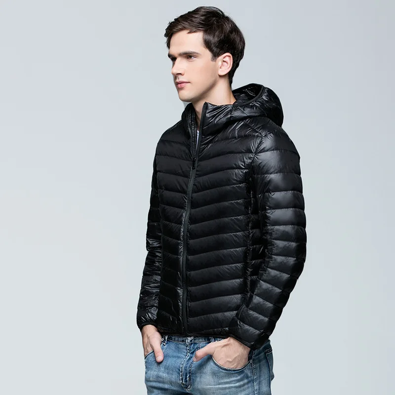 Ultralight THIN BL Новинка зимние сверхлегкие мужские хлопковые пуховики легкие Пальто повседневные классические пальто для мужчин размера плюс S-XXXL - Цвет: Ultralight THIN BL