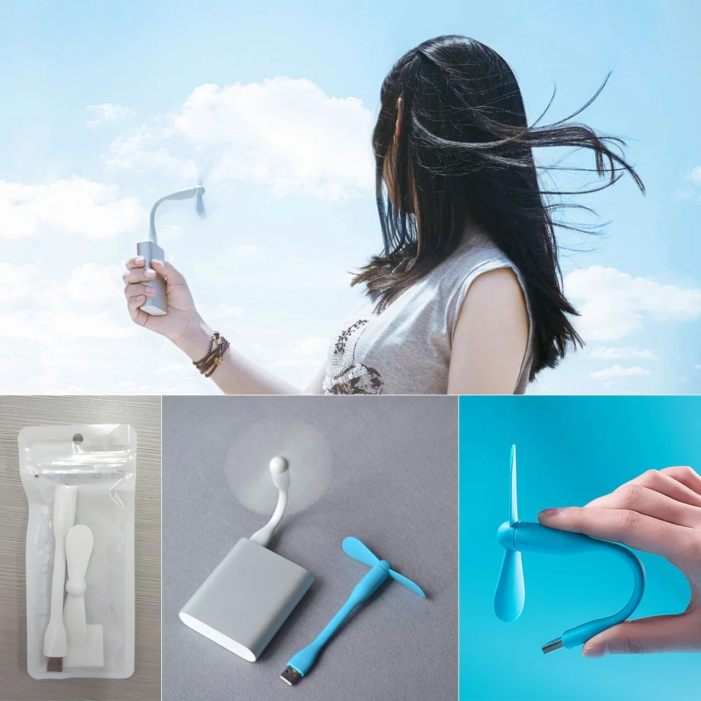 Xiaomi Mijia USB мини-вентилятор гибкий Карманный съемный вентилятор портативный для банка питания ноутбука компьютера