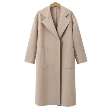 

Simple and stylish cashmere wool coat Europe wind Demi season jacket women's spring fashion coat