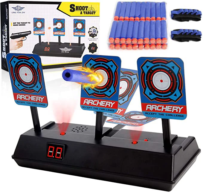 Jouets pour garçons de 4 à 13 ans, Cible de tir Cadeaux amusants, Cible  numérique pour pistolets Nerf, Cible de pointage électronique pour Nerf  N-strike Elite / méga / rival S