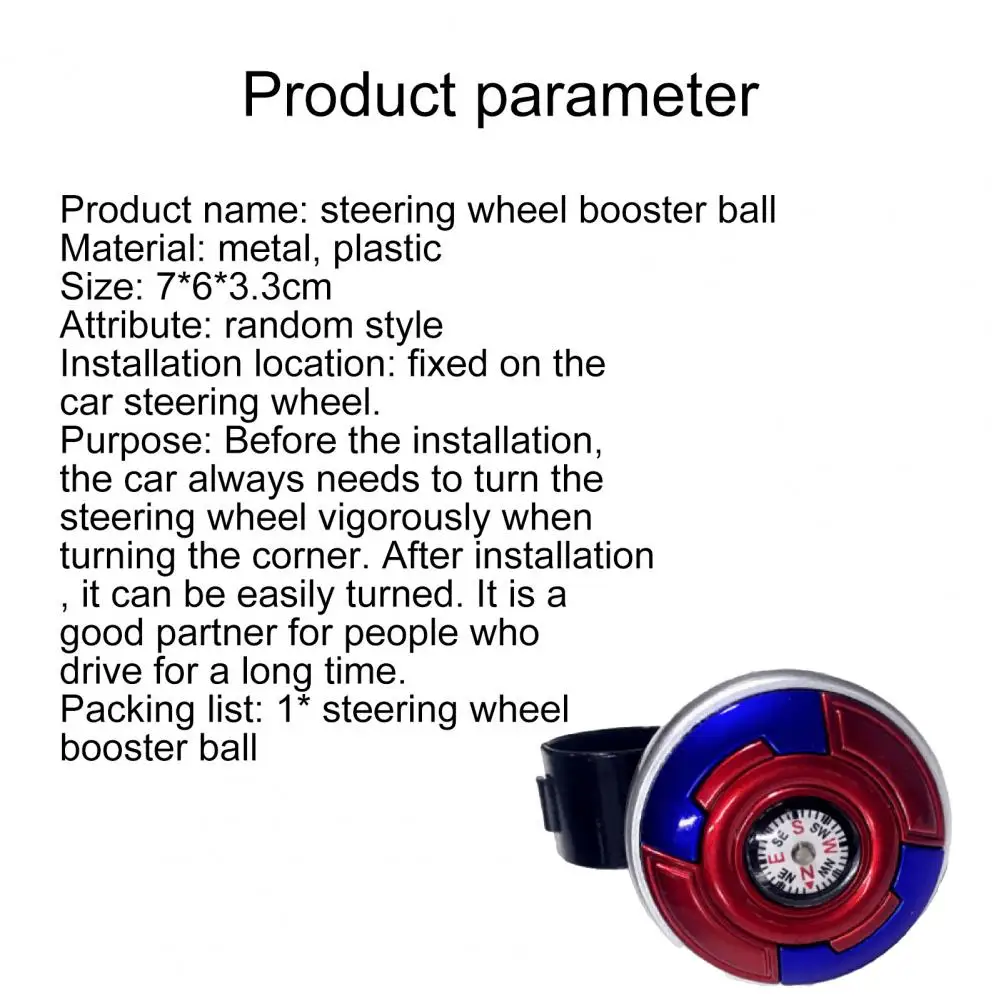 Car Aid Knob Universal Metal Steering Wheel Spinner Booster Handle Clamp for Vehicle