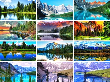 

XUEQIXIAOZU Diamond Painting Full Round Landscape Picture Embroidery Of Rhinestones Mosaic Art Home Decoration