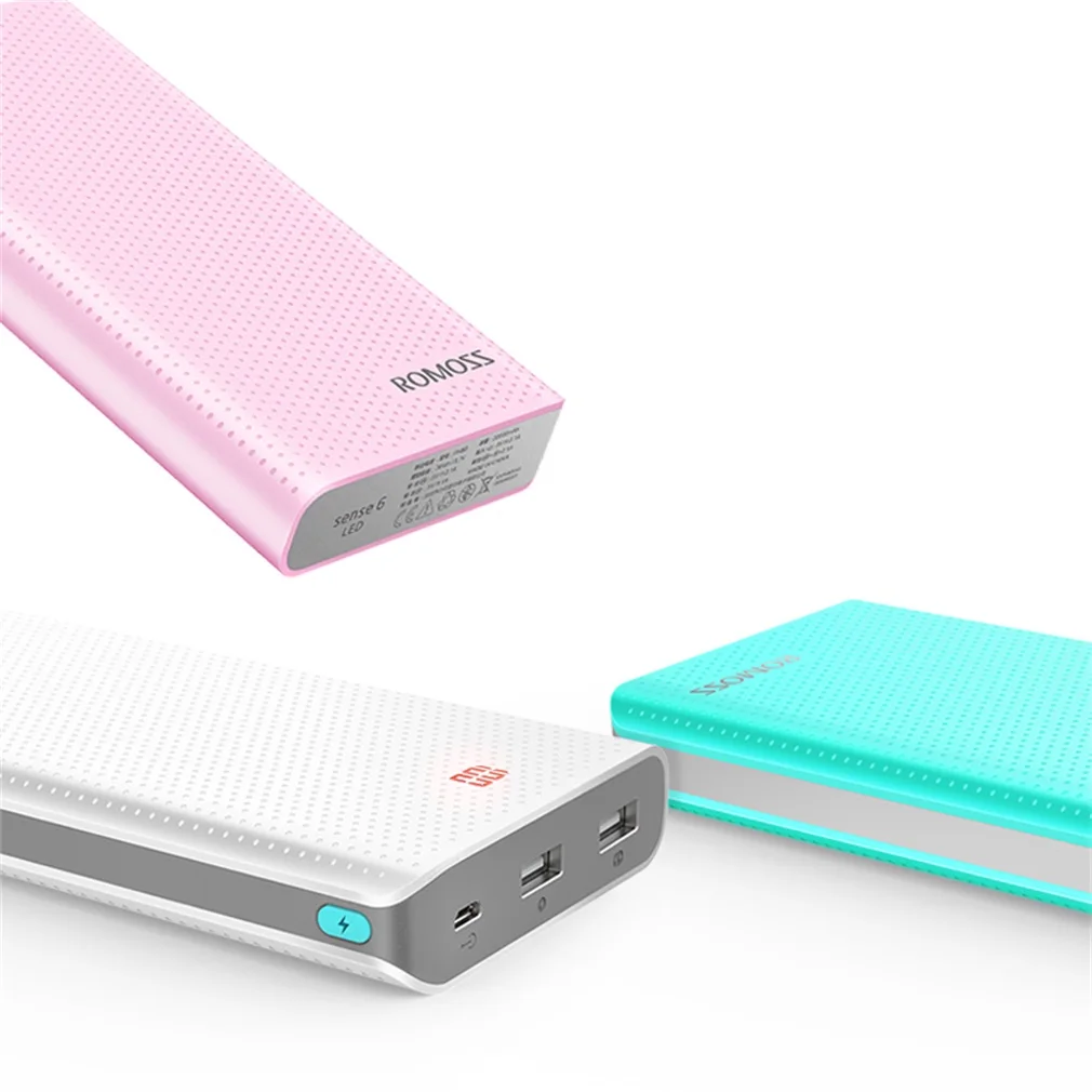 20000mAh USB Port Sense 6 LED Power Bank Portable USB Charger Fast Charging LED for Mobile Smart Phones