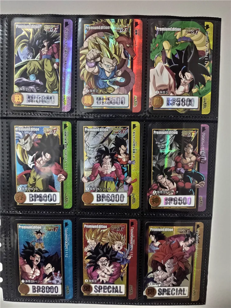 9pcs Gauze Flash 9 шт./компл. супер Dragon Ball Z Супер Saiyan 4 бронзового цвета героев карточной ультра инстинкт персонажи Гоку, Веджета, игровая коллекция карт - Цвет: 9pcs Gauze Flash