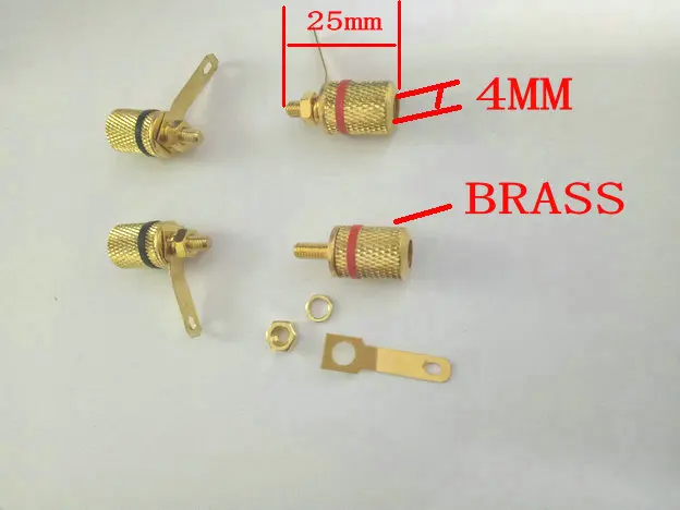 50pcs brass Audio speaker Binding Post Amplifier terminal for 4mm banana plugs New | Обустройство дома