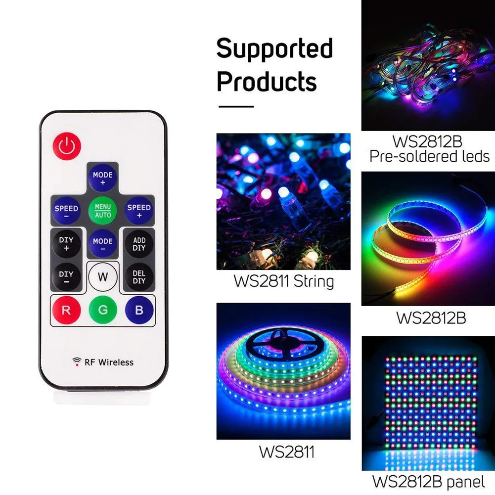 14 Key LED RGB Wireless Remote Control Mini RF LED Controller 14 Key DC 5V-24V for LED Strip Light