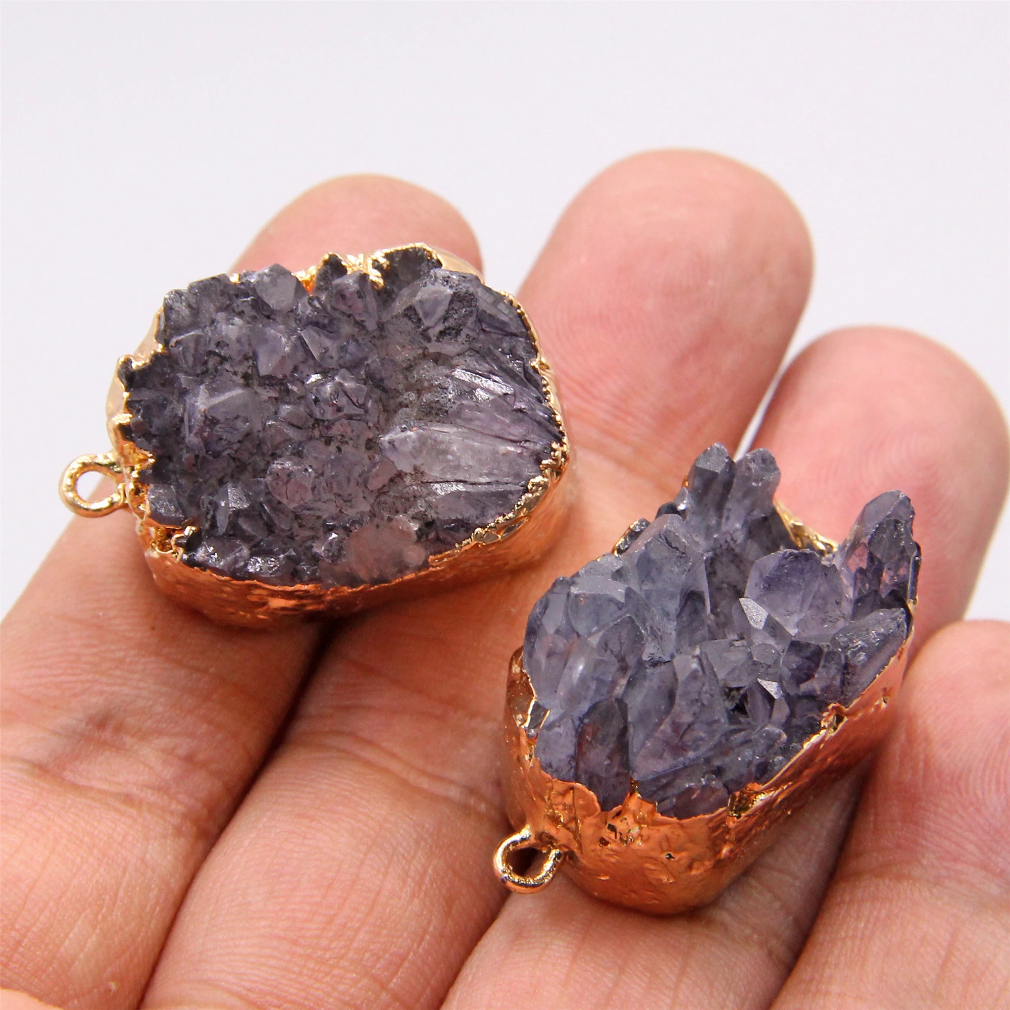 Подвеска Друза из белого агата женская Ювелирное Украшение натурального камня