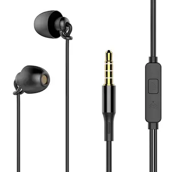 

Sleeping In-Ear Earphone Soft Silicone Headset Lightweight Earphone with Microphone 3.5mm Noise cancelling Earphone for phone