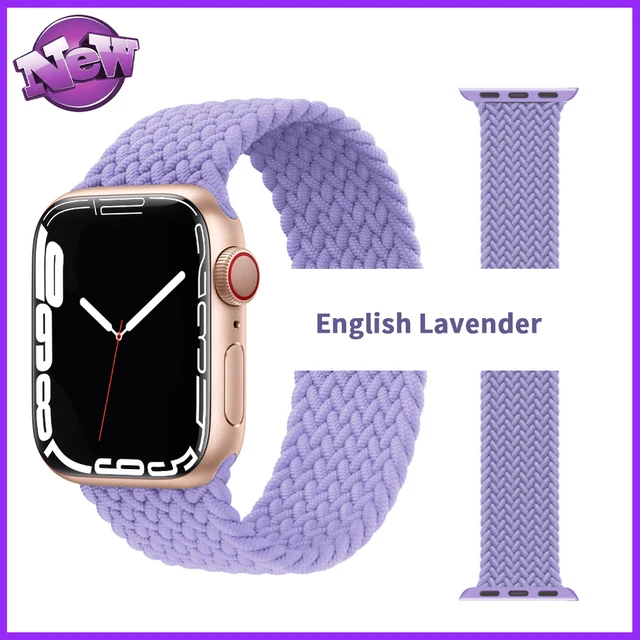 Pride Braided Solo Loop Band For Apple Watch Se Strap 44mm 40mm Elastic Wristband Bracelets 41mm 45mm Series 765432 42mm38mm English Lavender