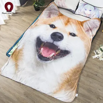 

Blanket quilt Shiba Inu duvet summer and winter king size double size handmade bedding cartoon free shipping