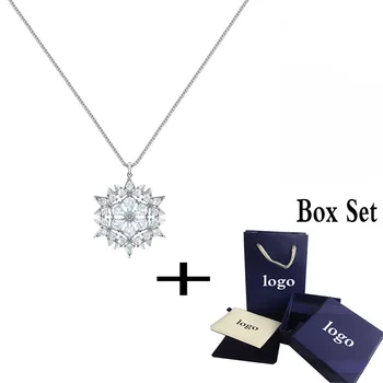 

Fashion New MAGIC SNOW Necklace Delicate Shiny Snowflake Crystal Necklace Female Romance Jewelry Valentine's Gift