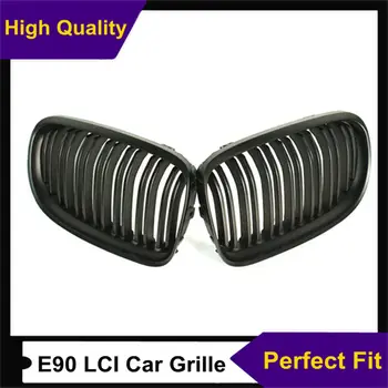 

Replacement Front Bumper Front Grille For B-MW 3 Series E90 LCI 2008-2011 ABS Double Slat Line Mesh Grille
