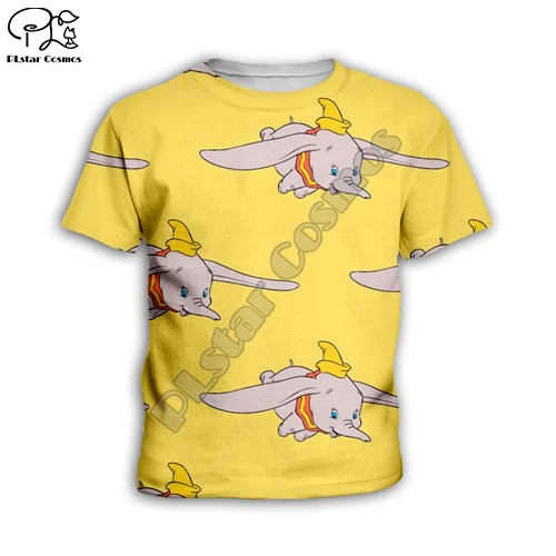 Kids t shirts Детский комплект с капюшоном с 3d принтом из мультфильма Dumbo осенние толстовки с длинными рукавами на молнии желтые футболки шорты для маленьких мальчиков и девочек штаны - Цвет: Kids t shirts
