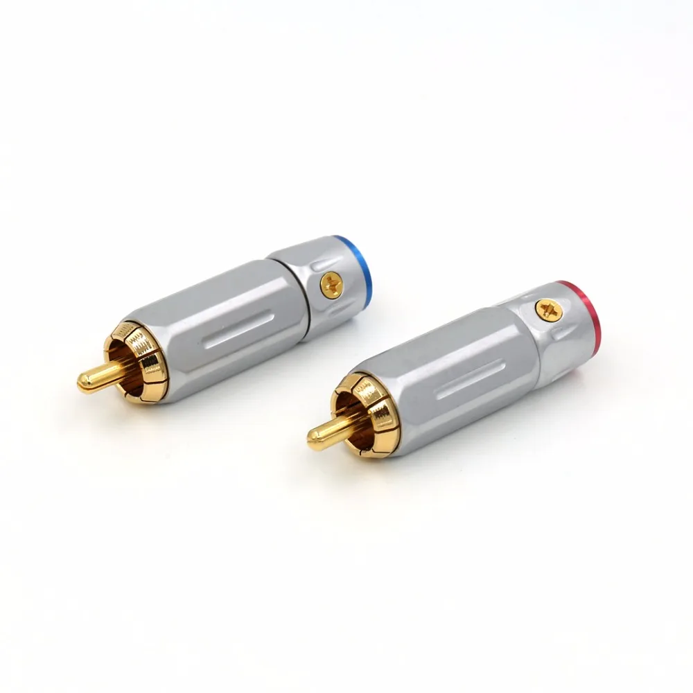 Hifi аудио Чистая медь позолоченный RCA адаптер, сигнальный провод межблочный разъем