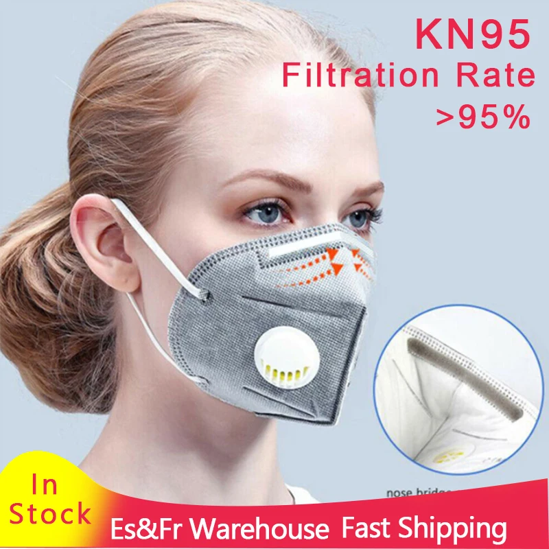 

KN95 Mask PM2.5 Face Mask Anti-pollution Anti-dust ffp3 Respirator Mask N95 Mask Unisex N95 KF95 Dropship