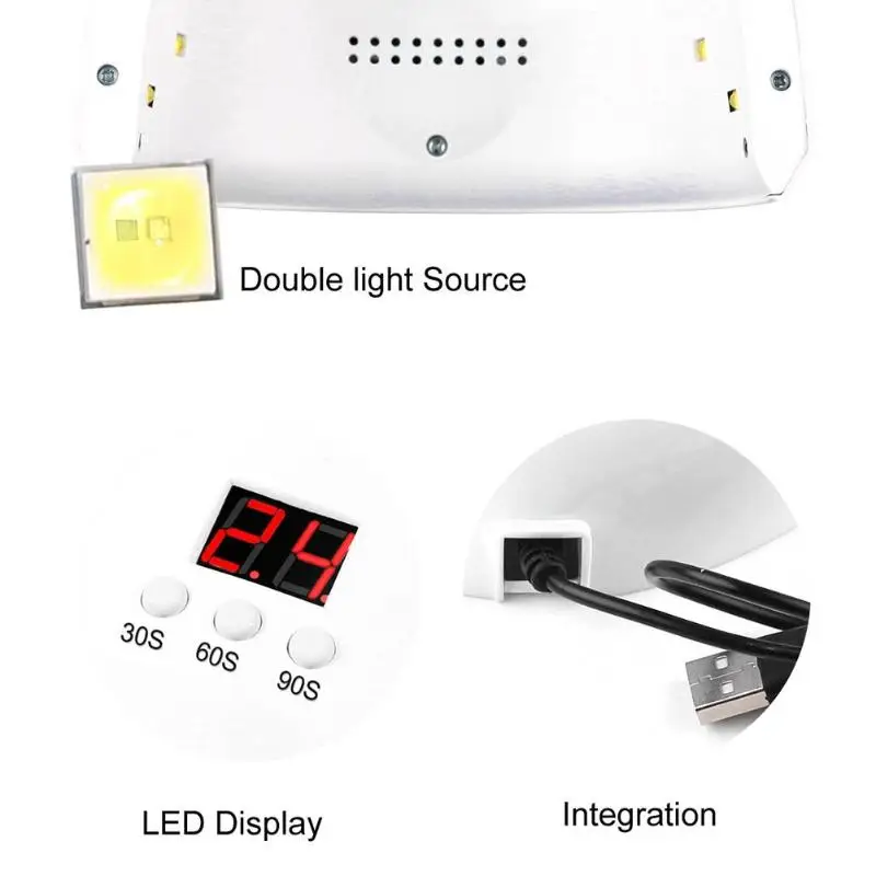 36 Вт Сушилка для ногтей УФ-светодиодный светильник для отверждения ногтей весь Гель-лак для маникюра солнечный светильник USB мини-сушильное Оборудование Инструменты для дизайна ногтей