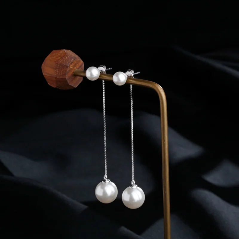 Dangle Earrings Long Earrings Crystal Tassel Earrings Korean Style Fashion Elegance Earrings Long Tassels Ear-Line Pearl Jewelry Accessories