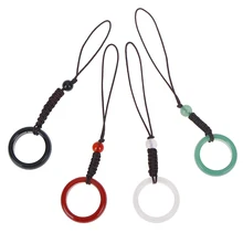 Искусственный Агат палец кольцо ручной веревки Подвески брелок мобильный телефон ремень