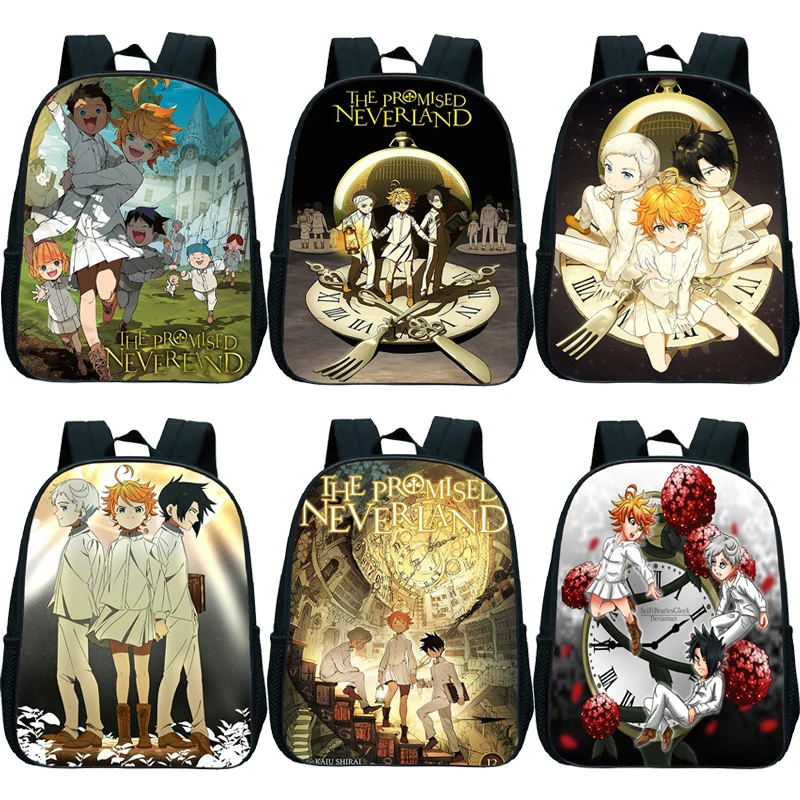 

Anime The Promised Neverland Kindergarten Backpack Kids Emman Norm School Bags Boys Girls Mini Book Bag Children 12 Inch Mochila