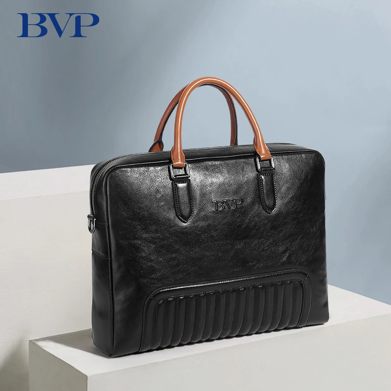 BVP известный бренд высокого качества мужской портфель из натуральной кожи 13 дюймов Lapotp деловой мужской портфель модная мужская Наплечная Сумка Новинка 50
