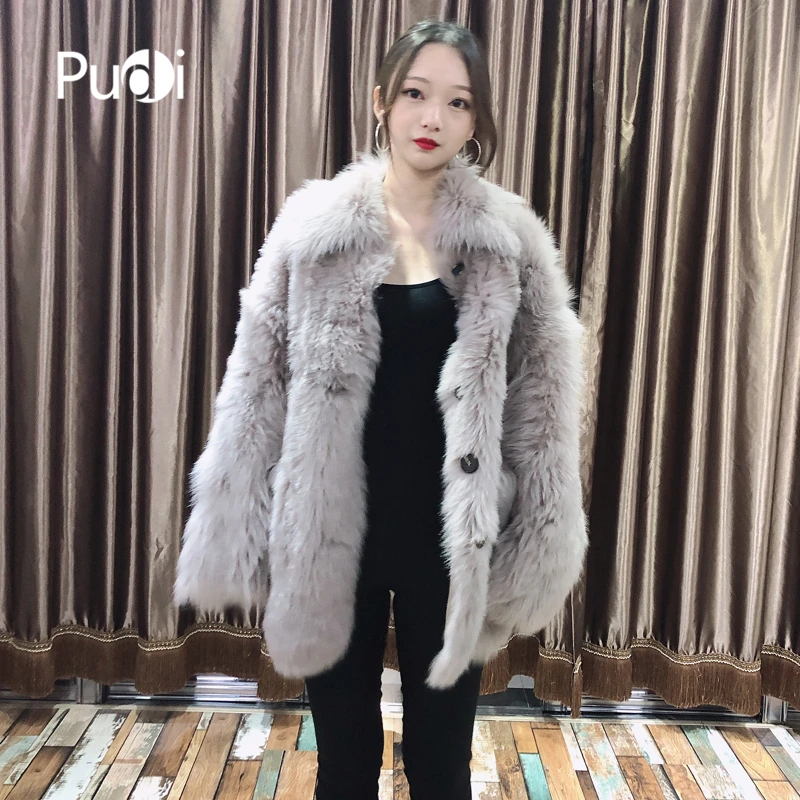 Pudi TX206203 женские зимние теплые реального тосканская овечья Меховая куртка, пальто Модные женские натуральная меховая шуба, верхняя одежда