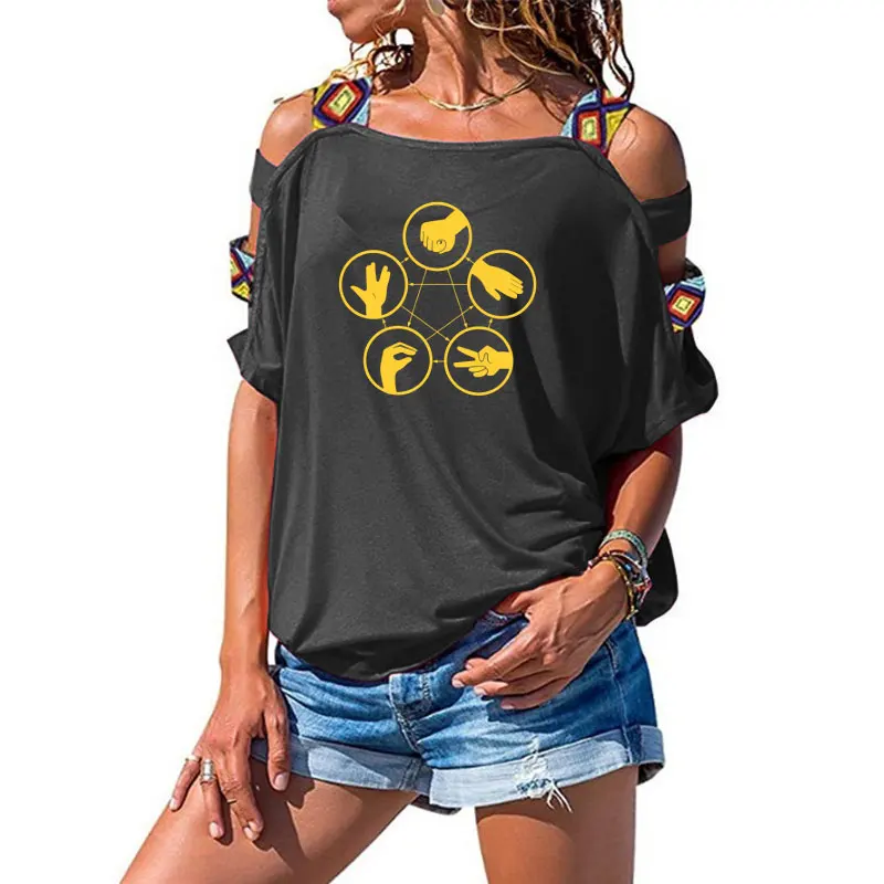 20 The Big Bang Theory Women T Shirt Sheldon Mora finger-guessing game Tops Short Sleeve Cotton Female T-shirt - Цвет: 20