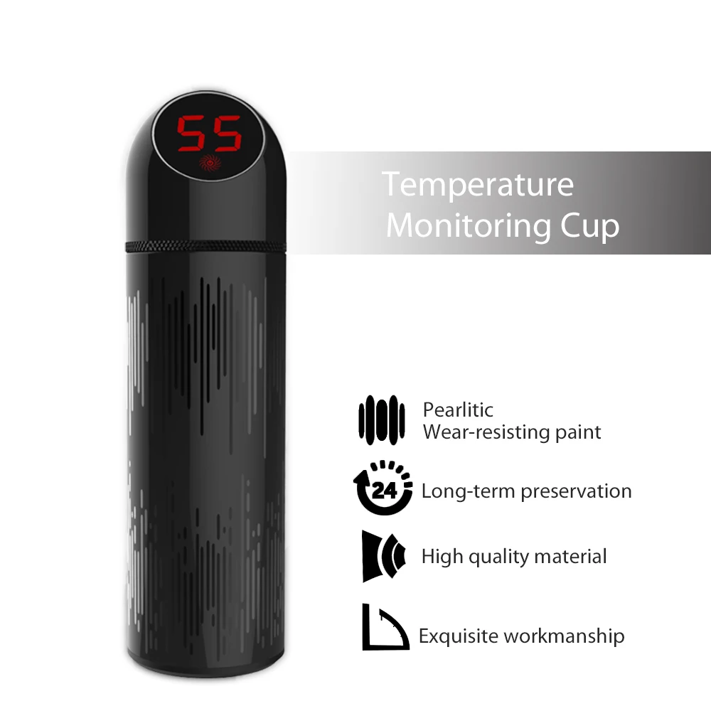 Двойная Стенка из нержавеющей стали Светодиодная панель температурного контроля вакуумные фляжки-термосы чашка Smart Touch изоляция 300 мл термобутылка вакуум