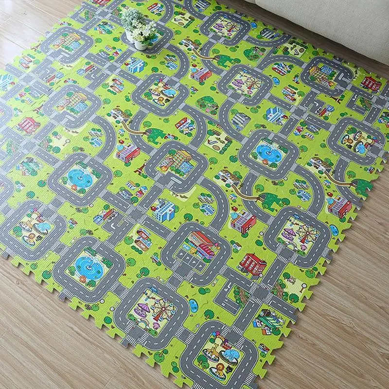 30x30 см EVA пены головоломки пол коврик мультфильм животных город дети Ползания игровые коврики Блокировка Детский защитный ковер