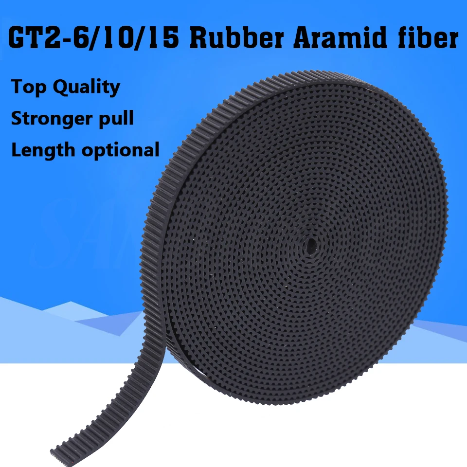 Ремень ГРМ GT2-6mm/9 мм/10 мм/15 мм 5 м/10 м/20 м/50 м/лот GT2 резиновый арамидное волокно для