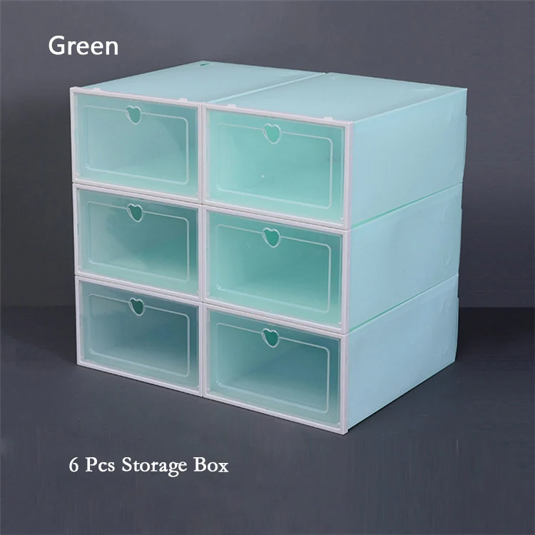 Green 6 Складная коробка для обуви, набор для ванной, Вьетнамки, для хранения, дверной проем, спортивная обувь на высоком каблуке, органайзер для дома, многофункциональная одежда, игрушки, Holde - Цвет: Green 6