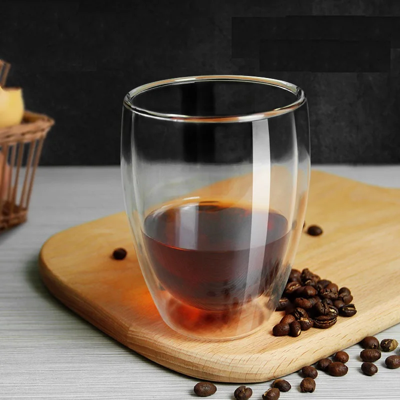 Стакан с двойными стенками прозрачные Термостойкие чашки для чая и напитков