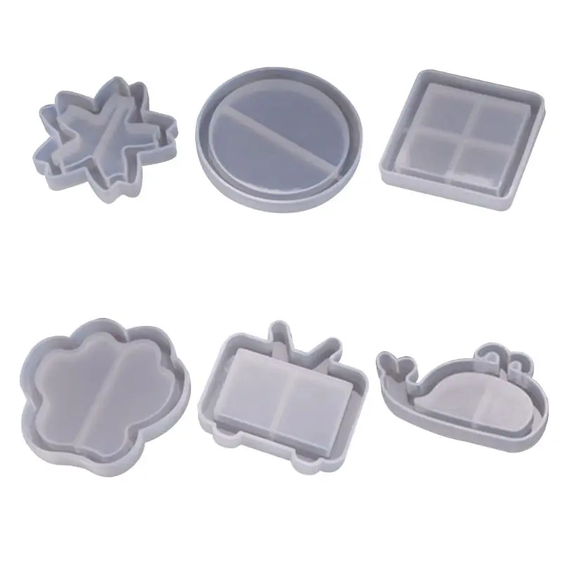 New Quicksand Mold Snowflake Round Square Model DIY Handmade Pendant Jewelry Making Silicone Molds Crystal Epoxy Mould