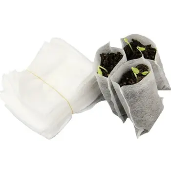 

100PCS/Bag Biodegradable Seed Nursery Bags Nursery Flower Pots Vegetable Transplant Breeding Pots Garden Planting Bag