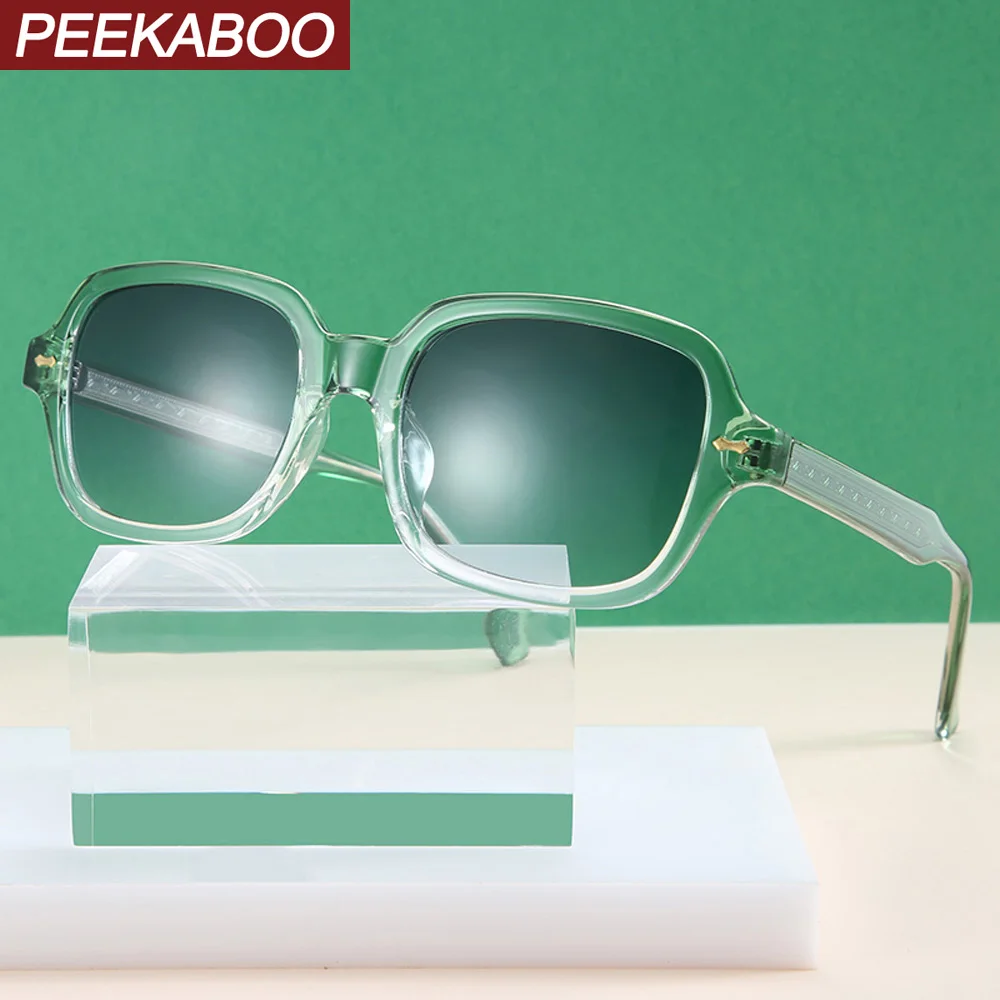 Peekaboo tr90 солнцезащитные очки Женские квадратные Зеленые Черные Модные для мужчин