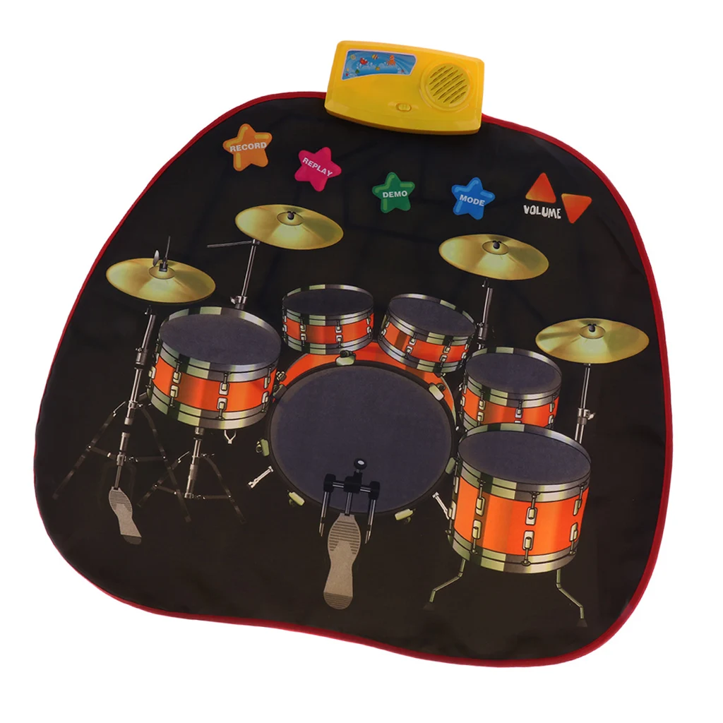 Тканевый музыкальный ковер Jazz Drum игровой коврик для детей ясельного возраста Подарочная музыкальная игрушка 70,5x65 см