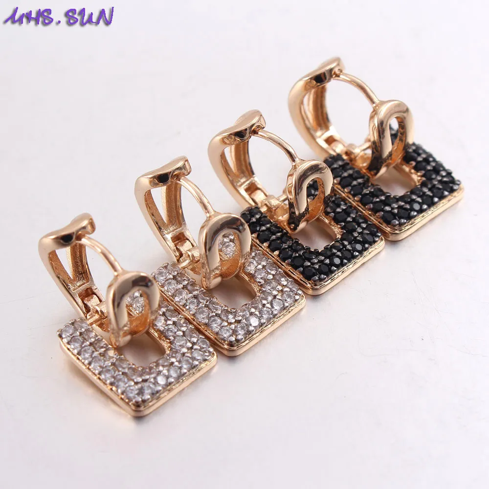 

MHS.SUN Newest South American style AAA CZ Jewelry Women Zircon Earrings Fashion Hoop Crystal Earrings For Wedding 1Pair