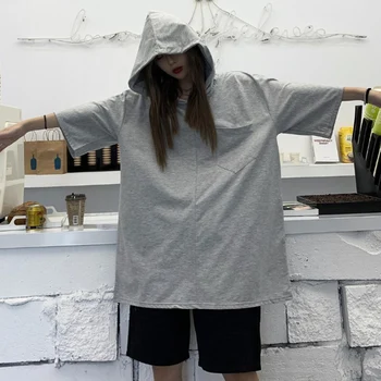 

Dark Yamamoto oversize oversized loose pocket Hoodie Japanese fashion cool short sleeve Unisex