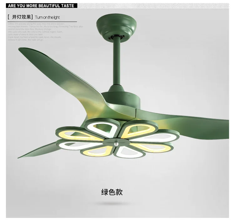 LED Modern Minimalist Ceiling Fan Light, Restaurant European Post-modern Household Ceiling Fans with Lights