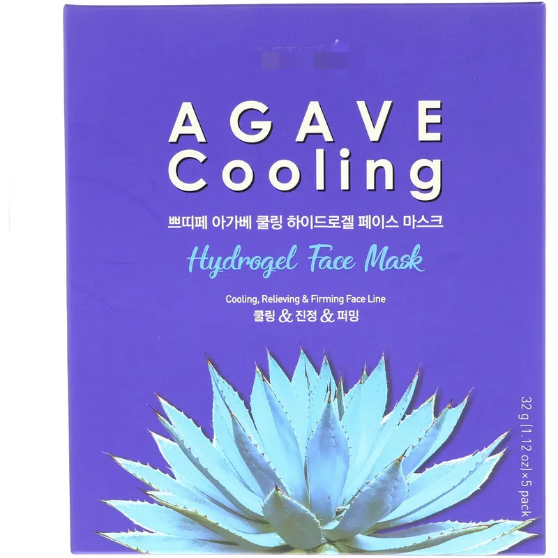 Охлаждающая гидрогелевая маска для лица Agave 5 листов 1 12 унций (32 г) каждая | Красота