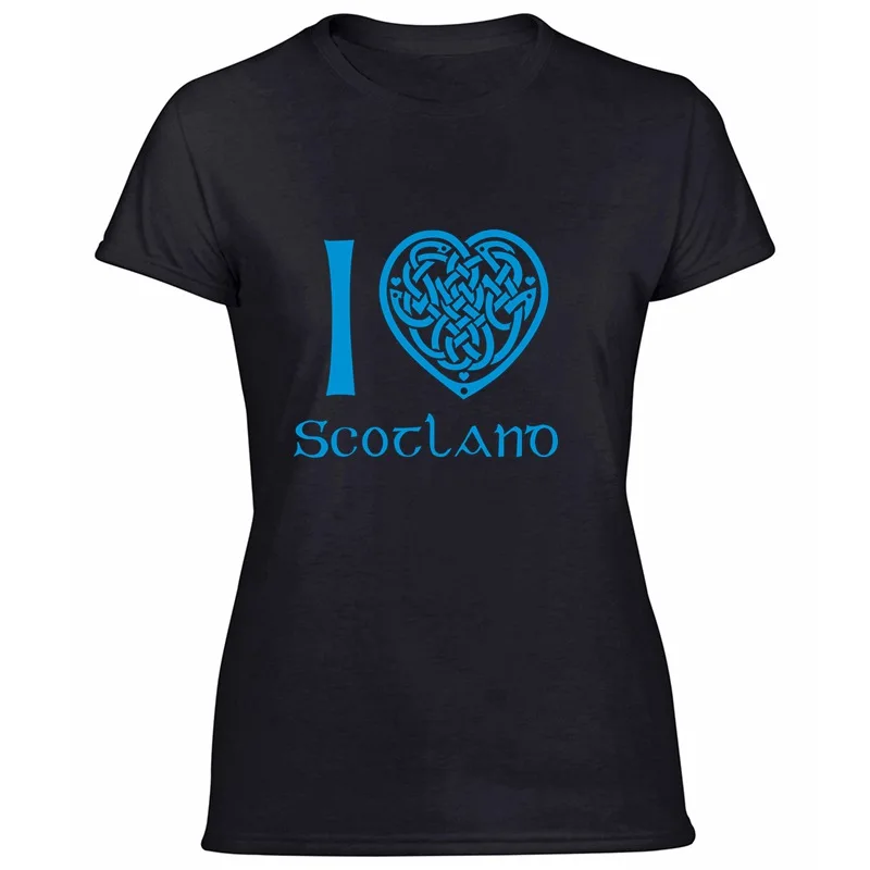 Дизайнерские футболки с надписью «I Love Scotland», мужские хлопковые футболки для мальчиков и девочек,, большие размеры, 3xl, 4xl, 5xl