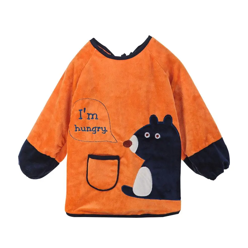 

Children's Anti-Wear Smock Long-Sleeved Waterproof Baby Infant Eating Apron Waterproof Baby Bibs for Babies