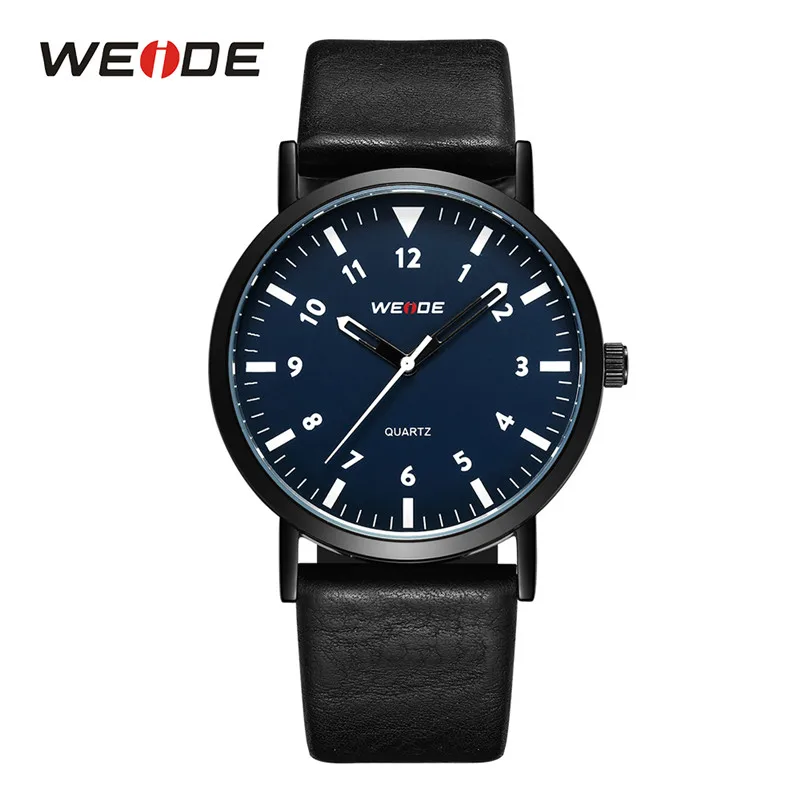 

WEIDE Watch Men Mechanical Analog Watch Simple Model Hardlex Leathe Strap Military White Dial Quartz Wrist Watches Relogio Watch