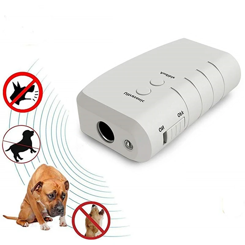 Portable Ultrasonic Dog Repeller Trainer LED Light Electronic Pet Cat Dog Repellent Anti Barking Training Device