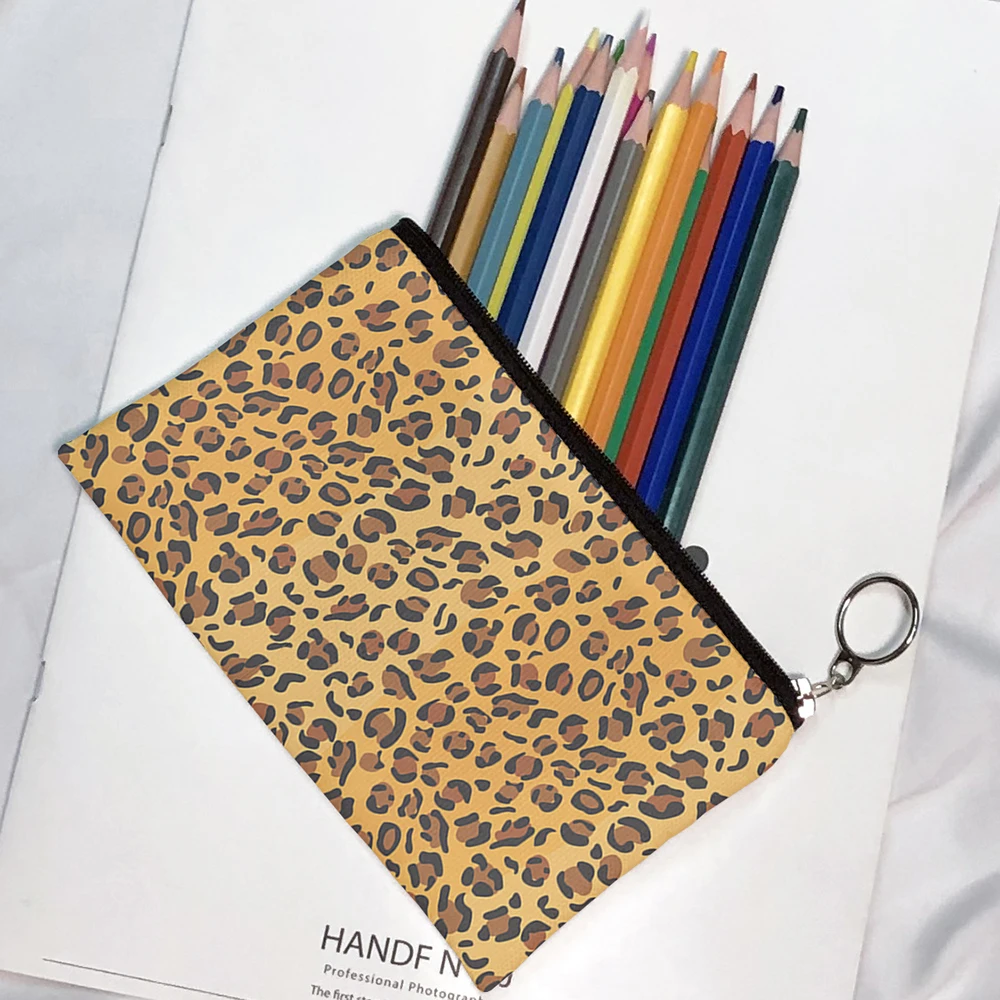 New Design Animal Skin Print Canvas Coin Bag Leopard Print Lipstick Key Daily Storage Bag Party Travel Casual Portable Clutch