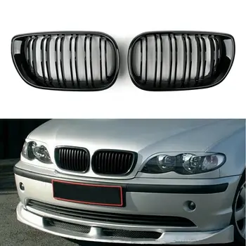 

Car Styling Gloss Black Front Kidney Double Slat Grill Grille For BMW E46 4 Door 4D 3 Series 20022003 2004 2005 Decoration