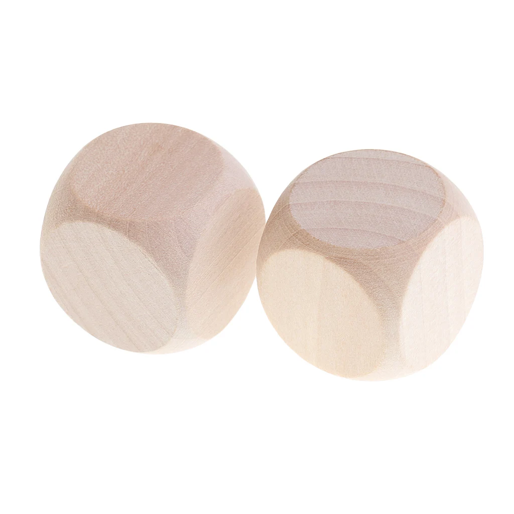 10PCS Naural Wood Blank Dice D6 30mm Game Dice for Kids DIY Decorating Games Table Games Role Playing Games