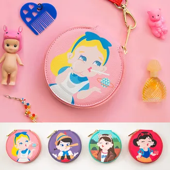 

Bentoy Cute Cartoon Print Coin Purse Round Casual Bag Harajuku Mini Wallet Milkjoy Fashion Kids Toddler Money Bag Pendant