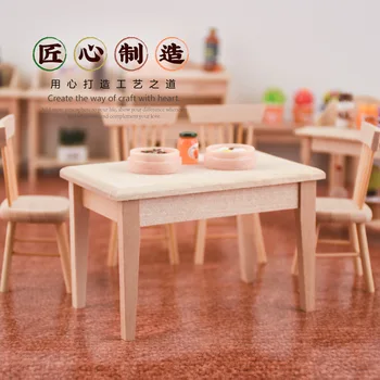 

Mini Furniture Miniature Props Suyu Log Rectangular Table Model